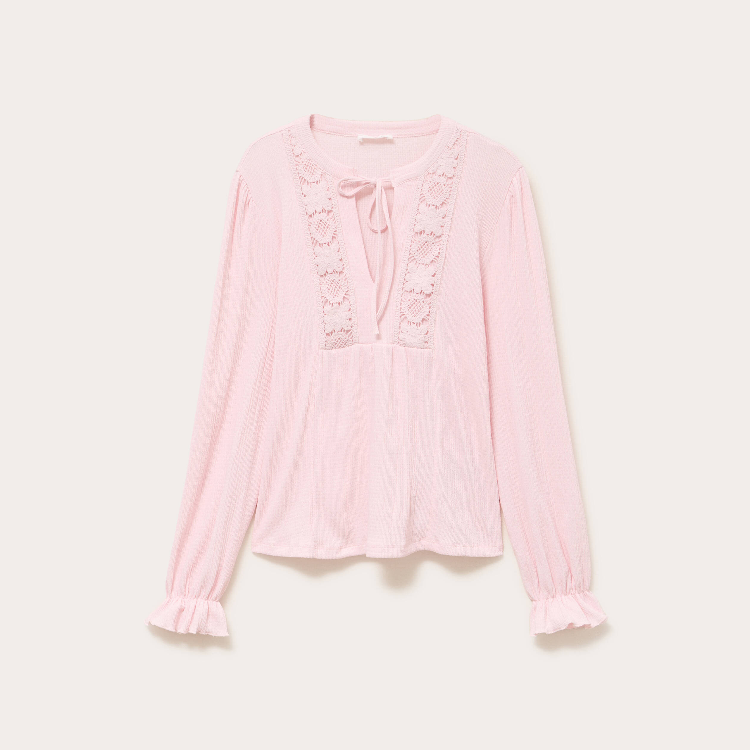 Blouse manches longues rose clair femme