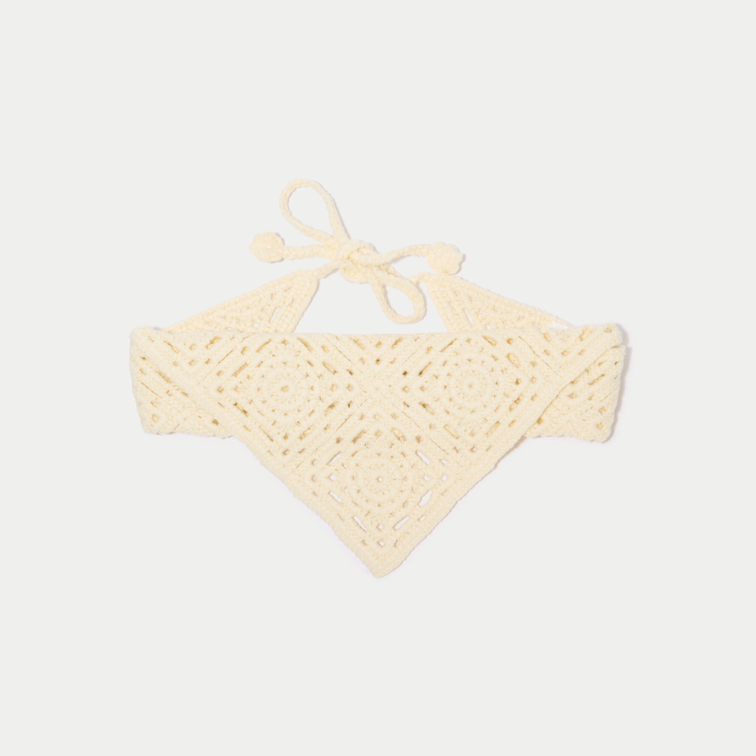 Foulard crochet ecru femme