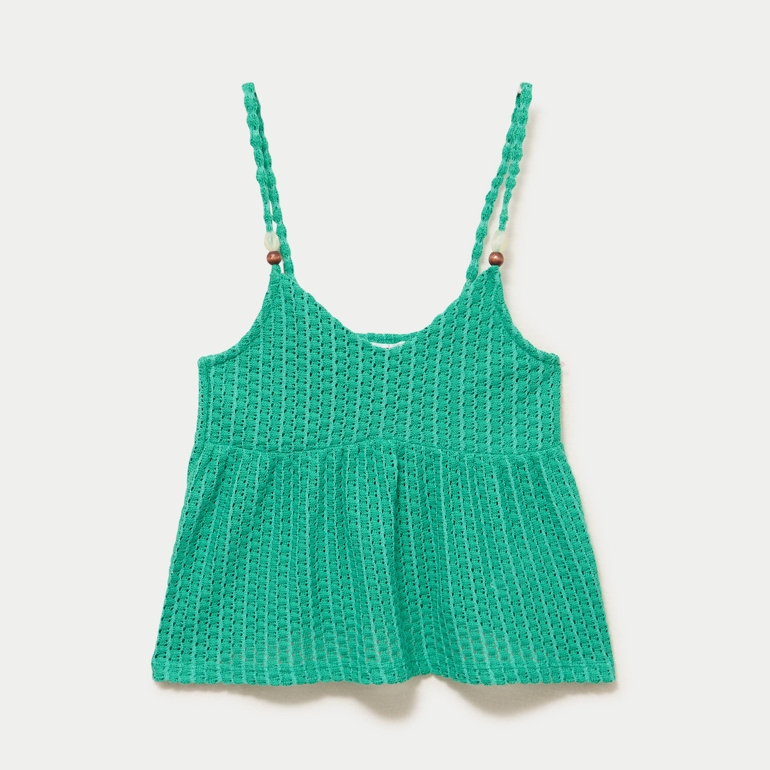 D&eacute;bardeur crochet d&eacute;tail de perles vert femme