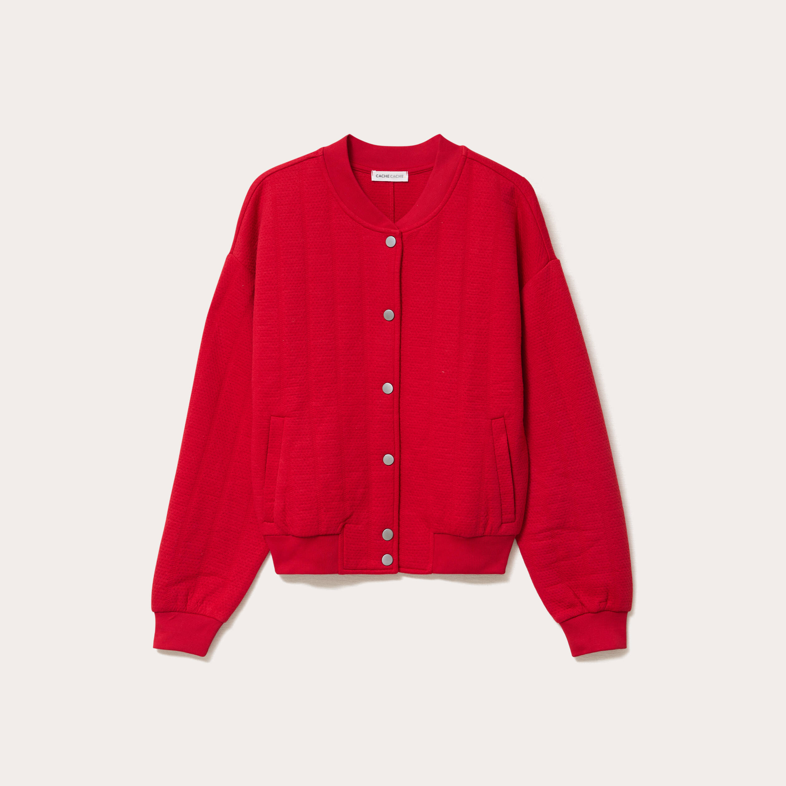 Veste manches longues rouge femme