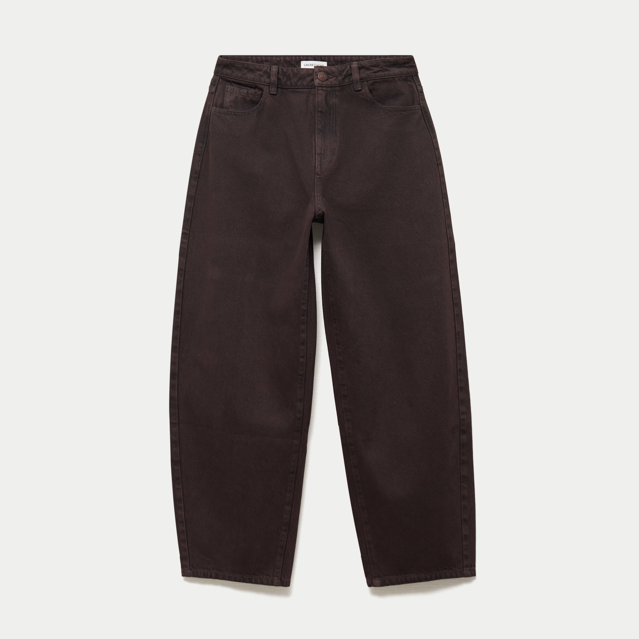Jean bootcut taille standard marron fonc&eacute; femme