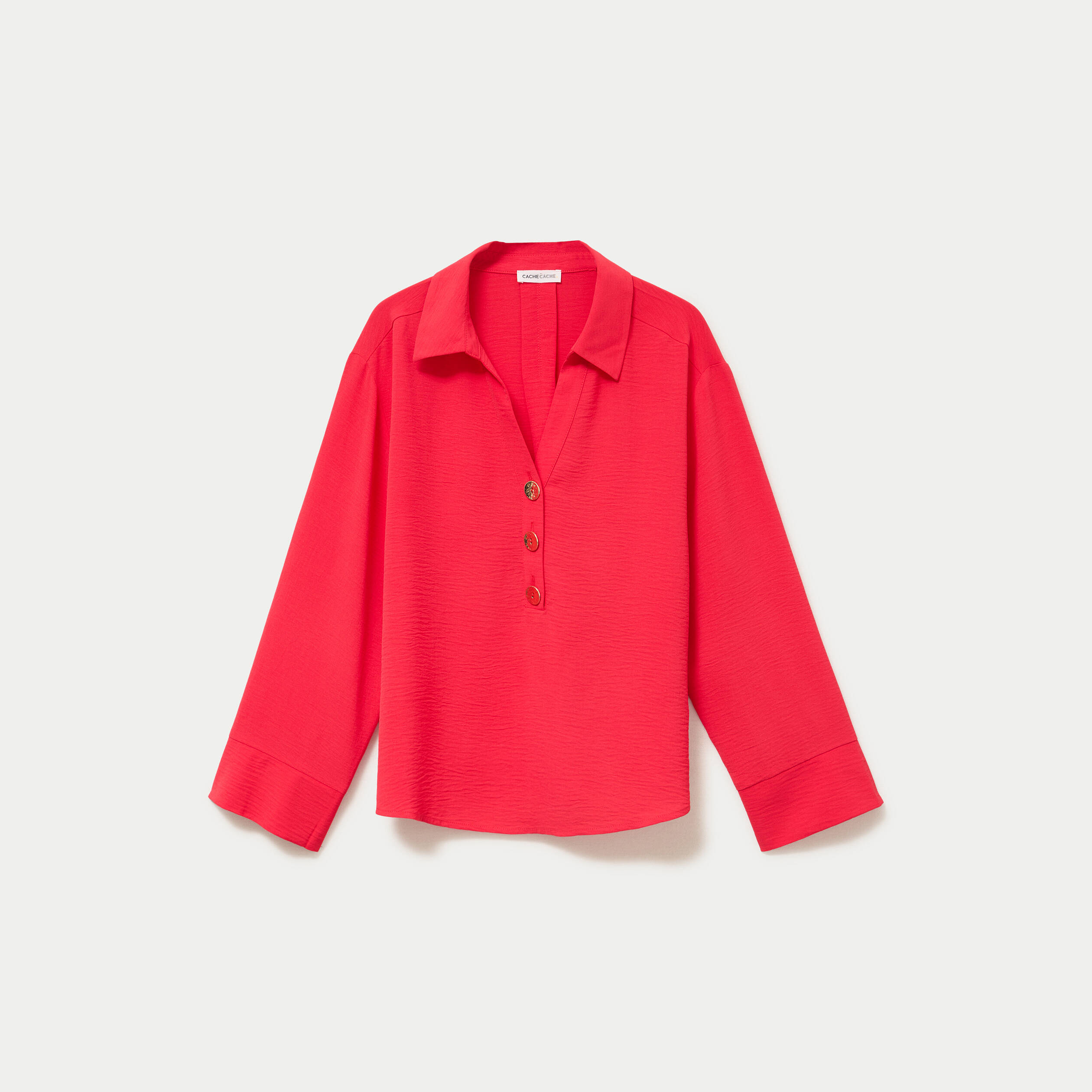 Blouse manches longues rouge femme