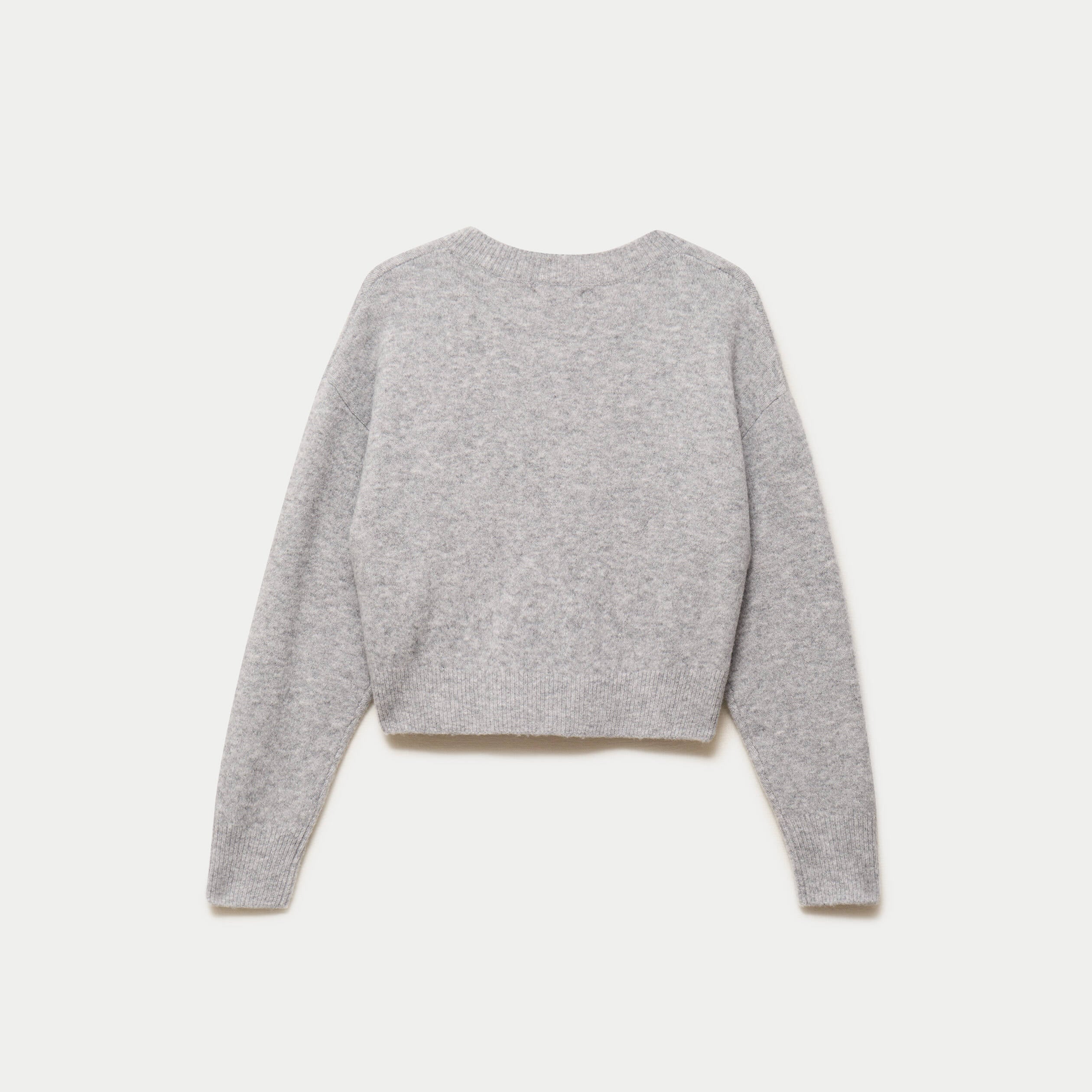 Gilet court nou&eacute; gris clair femme
