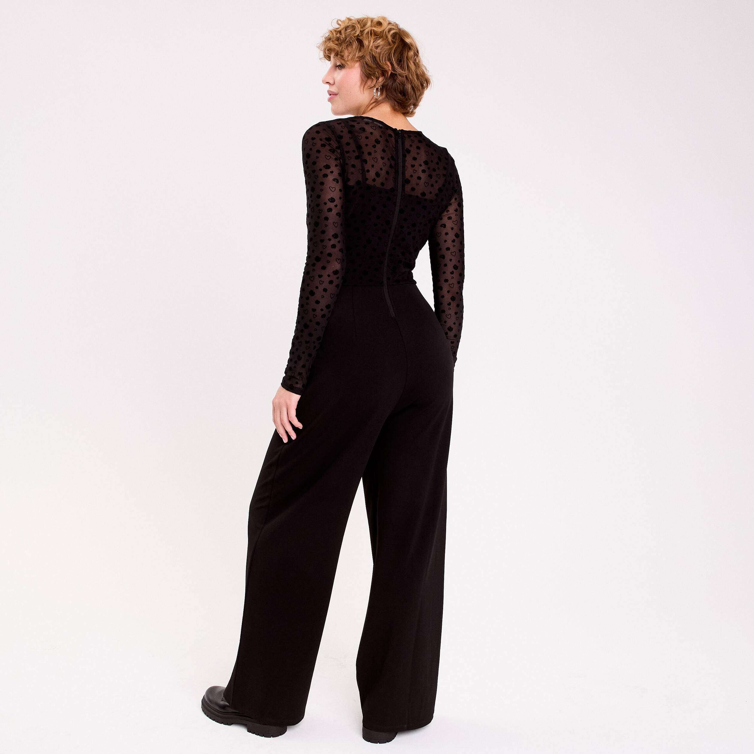 Combinaison aspect dentelle noir femme