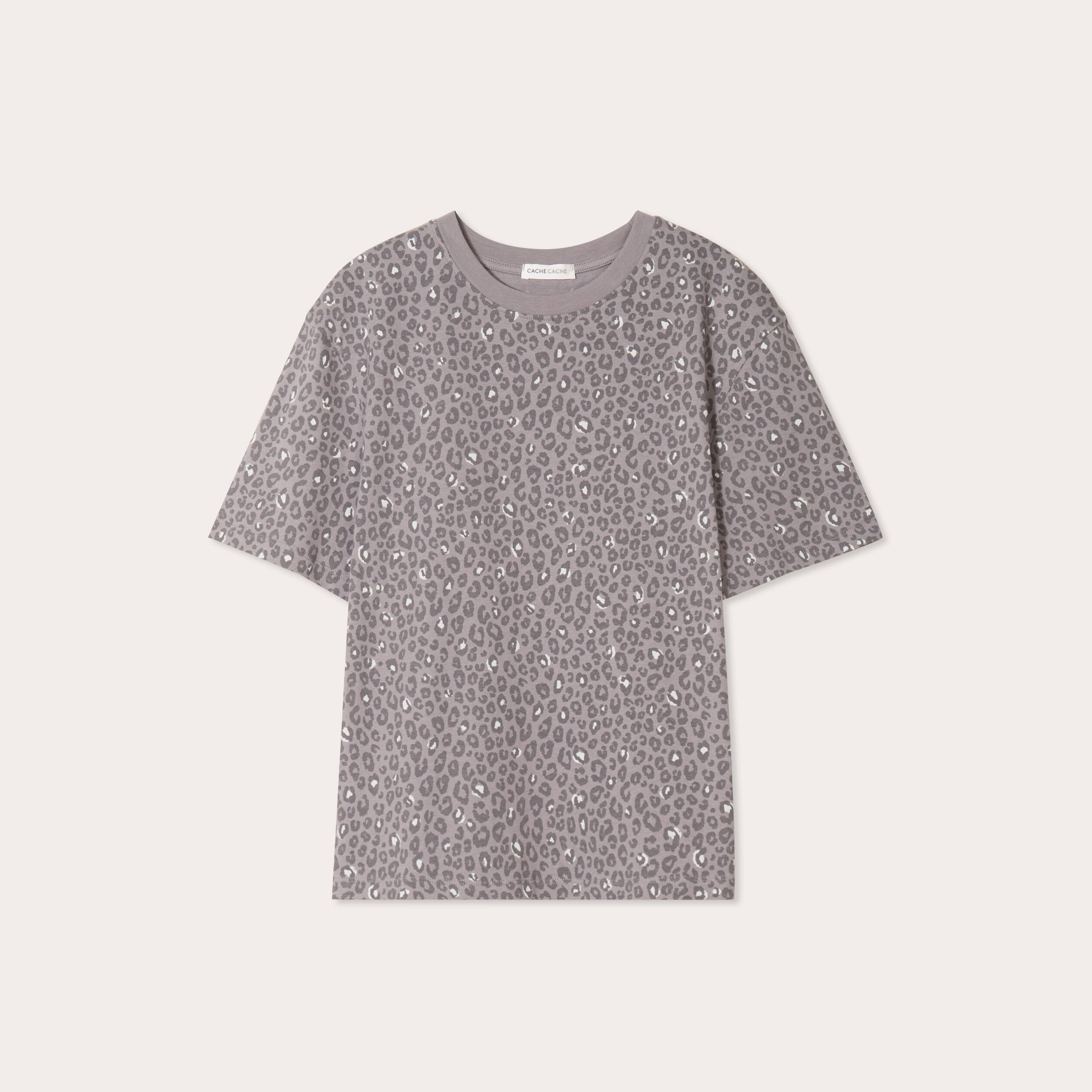 T-shirt manches courtes gris fonc&eacute; femme
