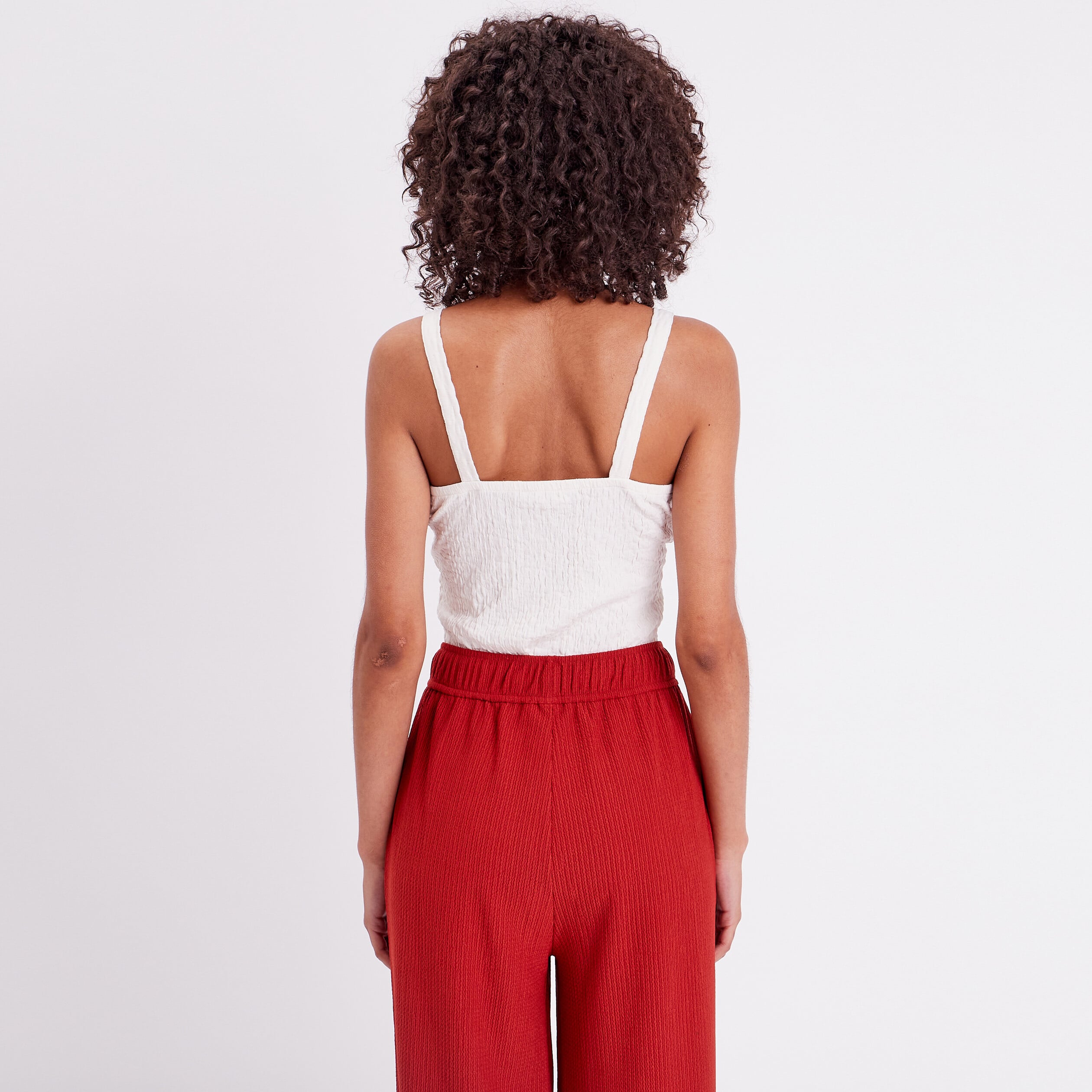 D&eacute;bardeur bustier gauffr&eacute; ecru femme