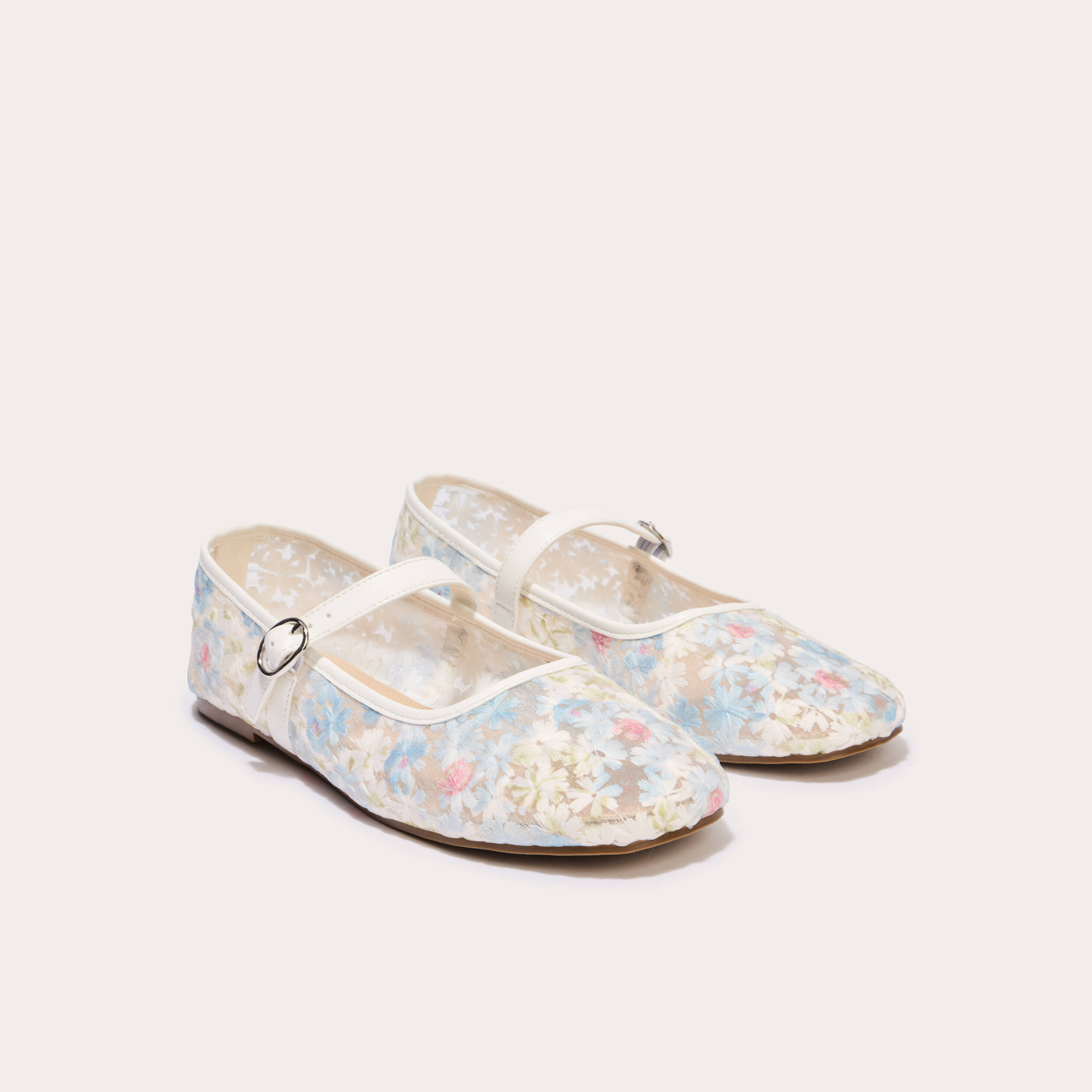 Ballerines en dentelle ecru femme