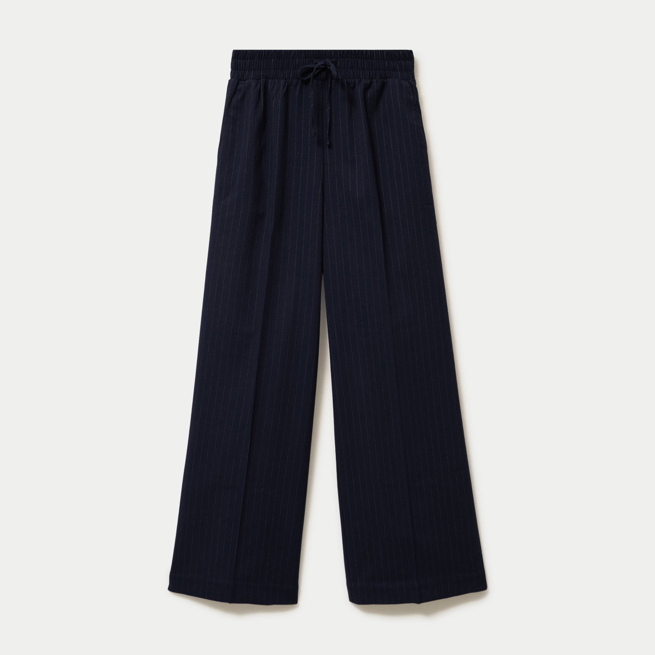 Pantalon large taille standard bleu marine femme