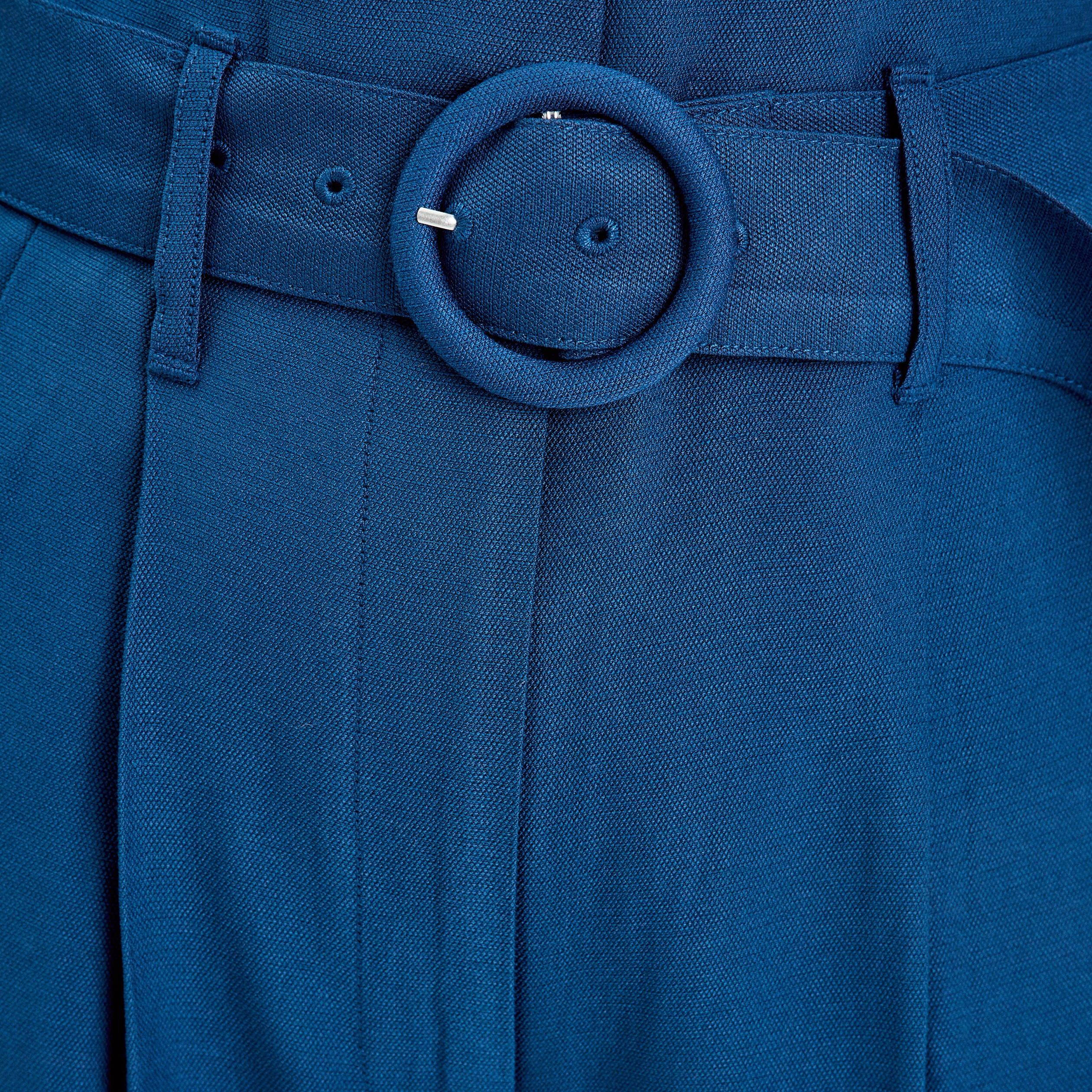 Combinaison pantalon ceintur&eacute;e bleu marine femme