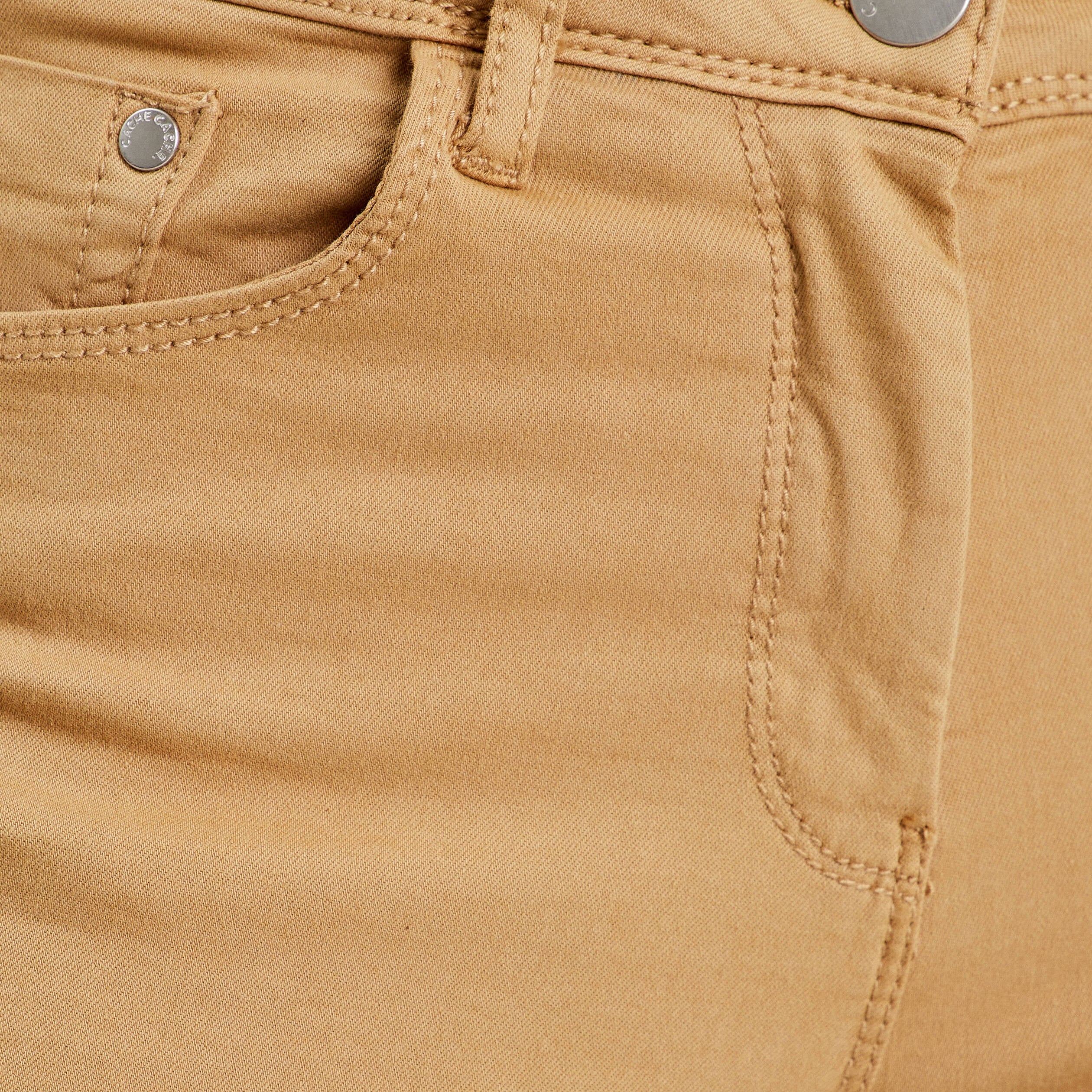 Jeans slim 5 poches camel femme