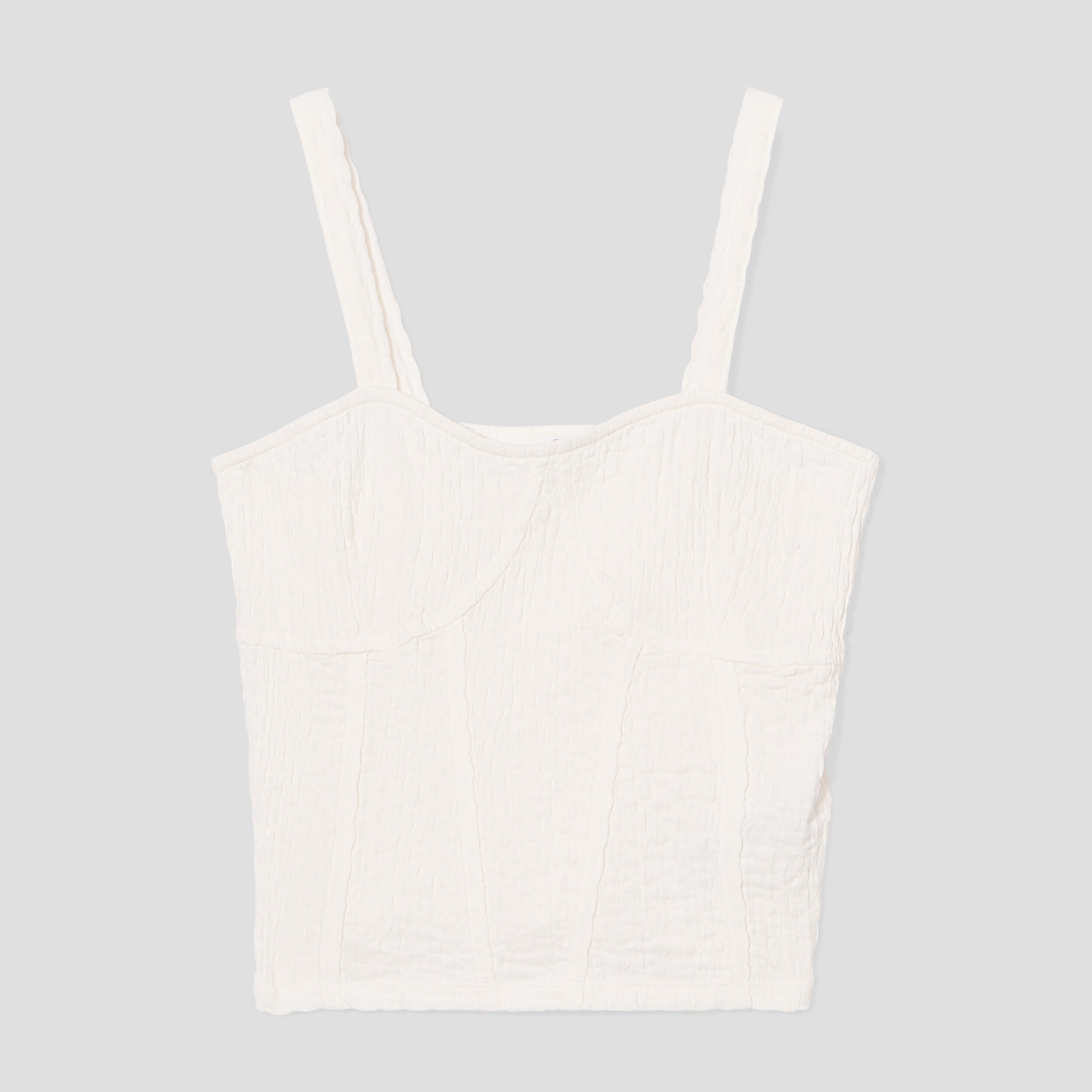 D&eacute;bardeur bustier gauffr&eacute; ecru femme