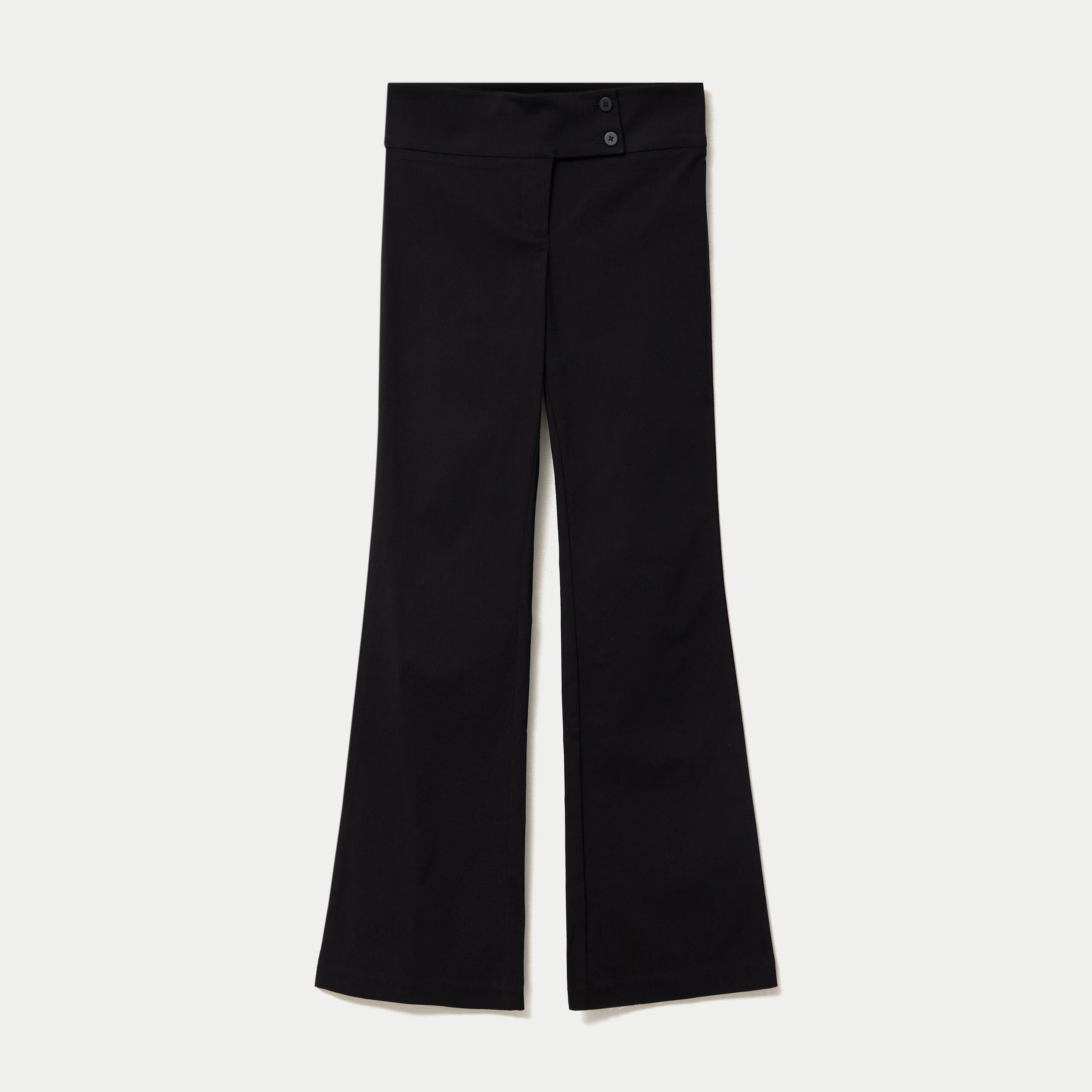 Pantalon bootcut taille basse noir femme
