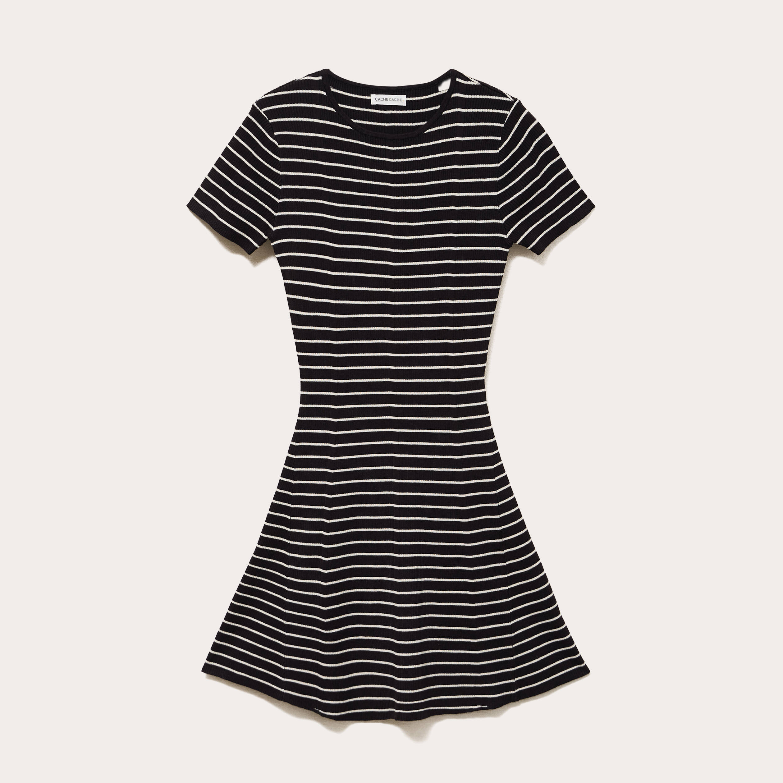 Robe droite manches courtes blanc femme