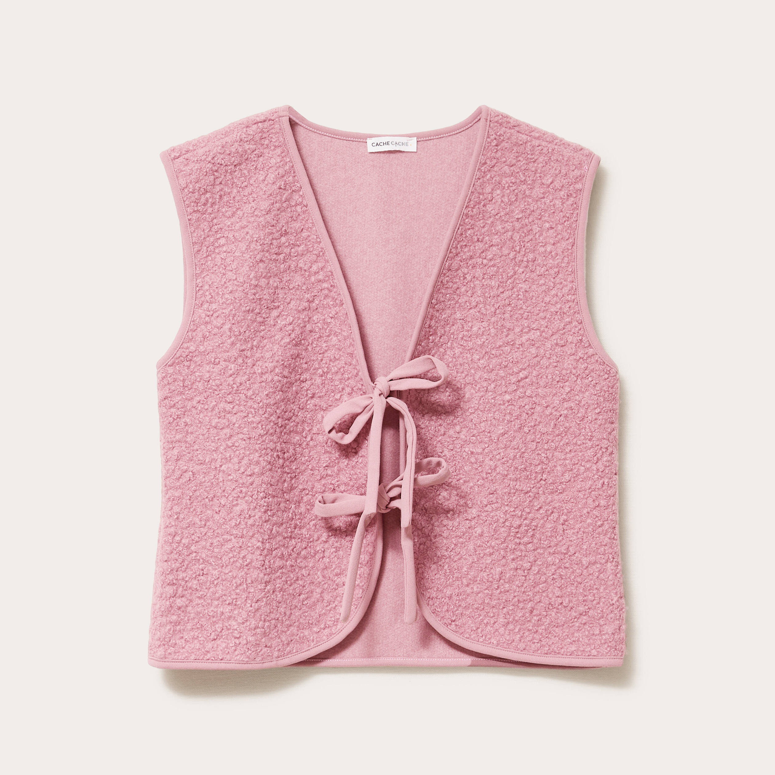 Gilet sans manches polaire vieux rose femme