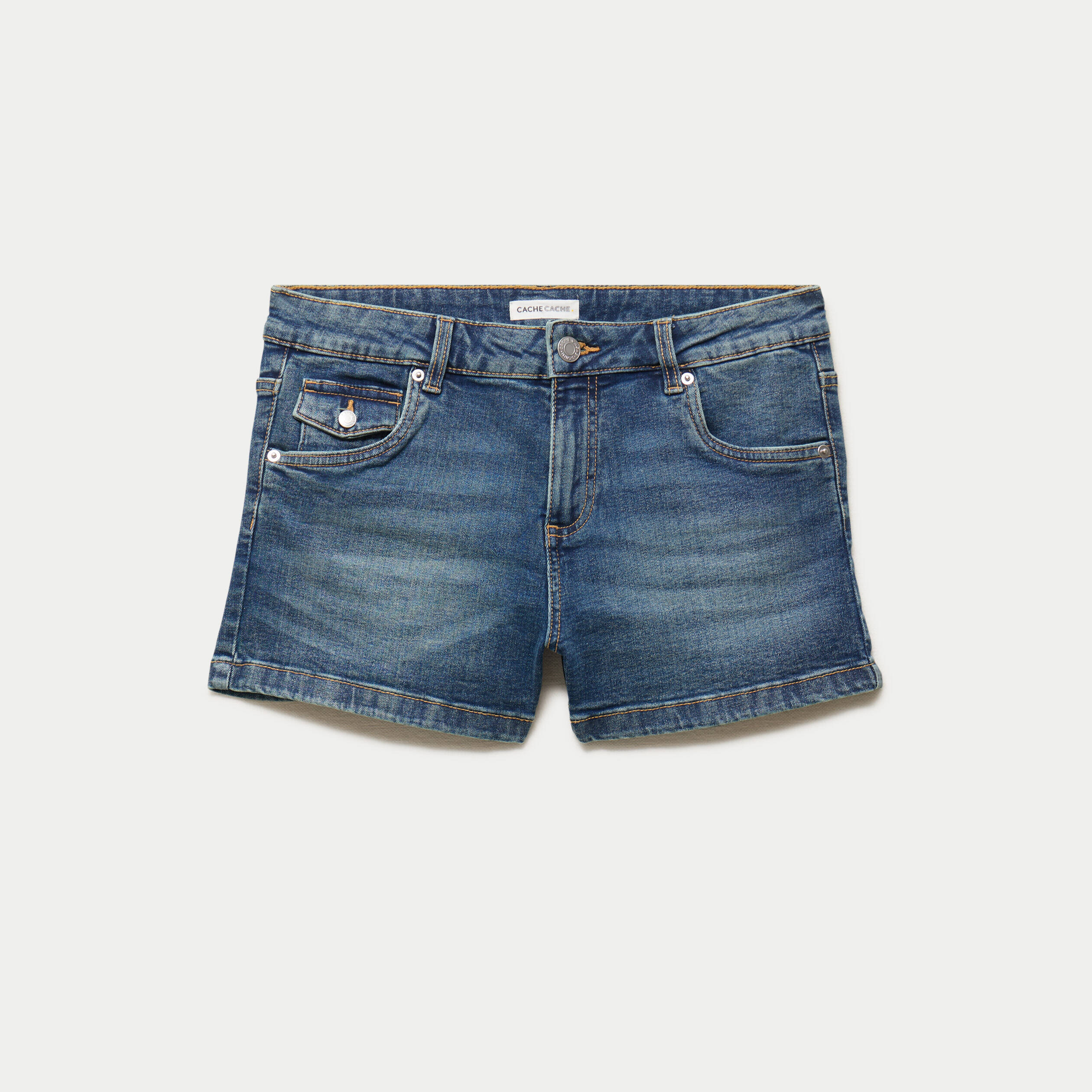Short slim cigarette en jean stretch denim dirty femme