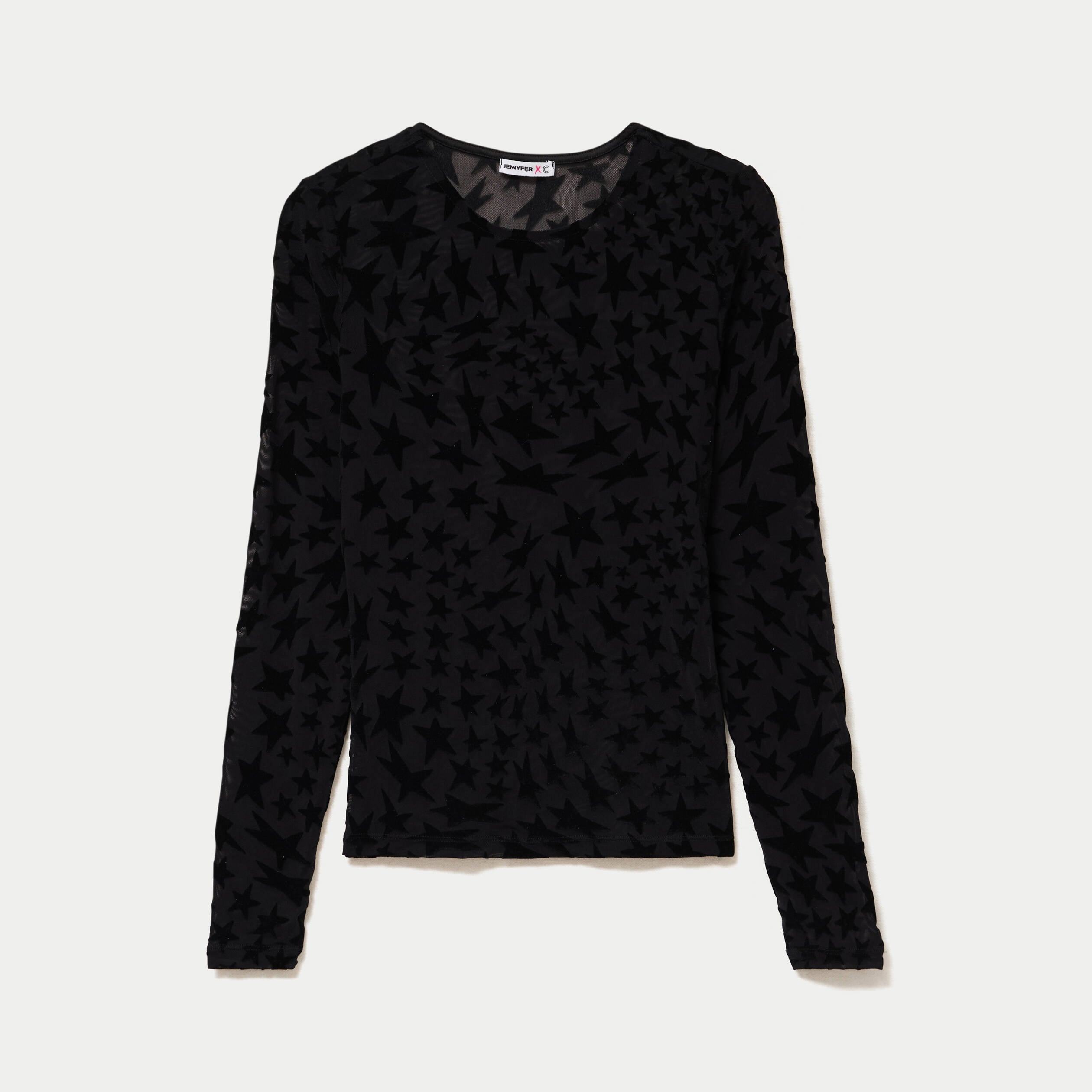 T-shirt ajust&eacute; manches longues noir femme
