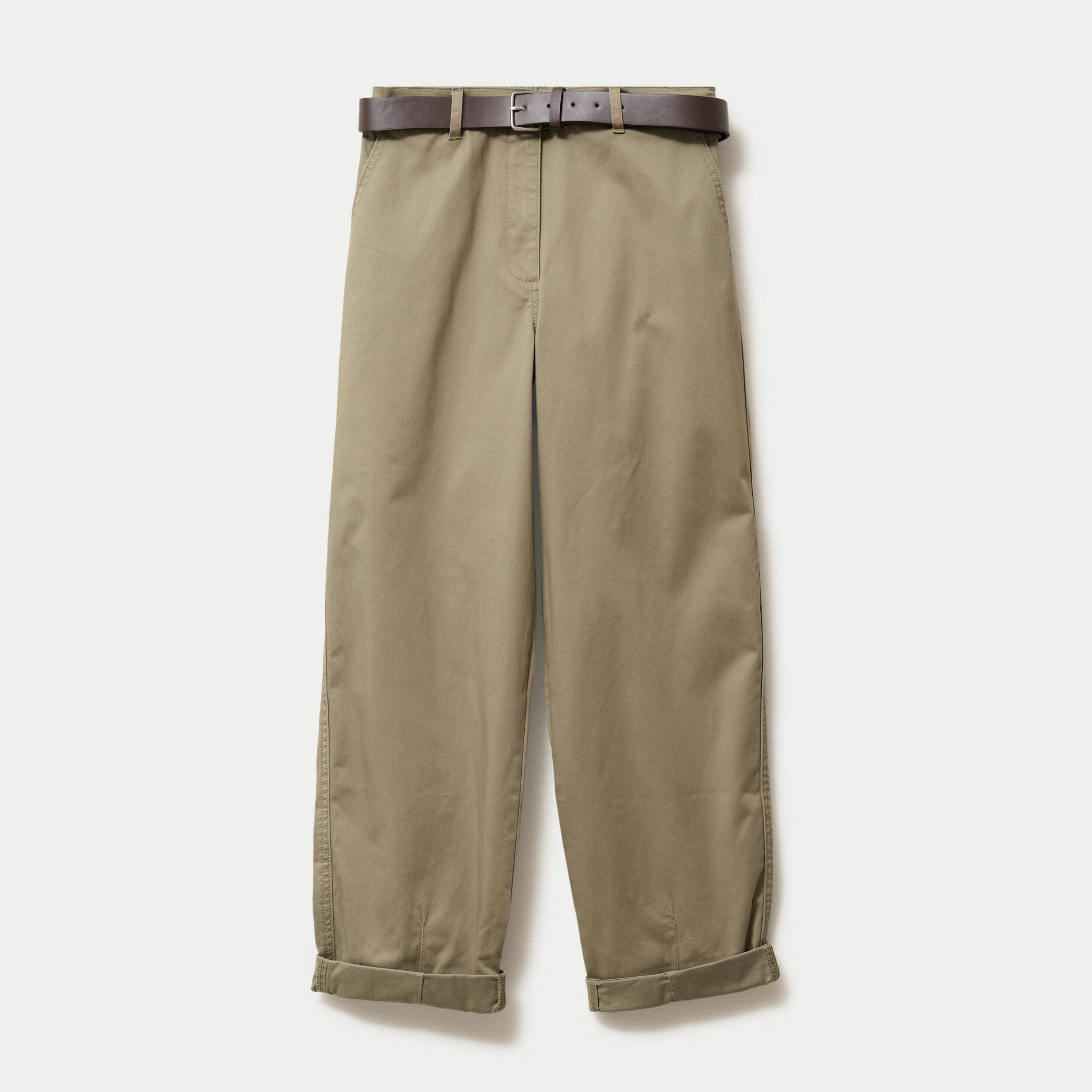 Pantalon chino avec ceinture amovible gris femme