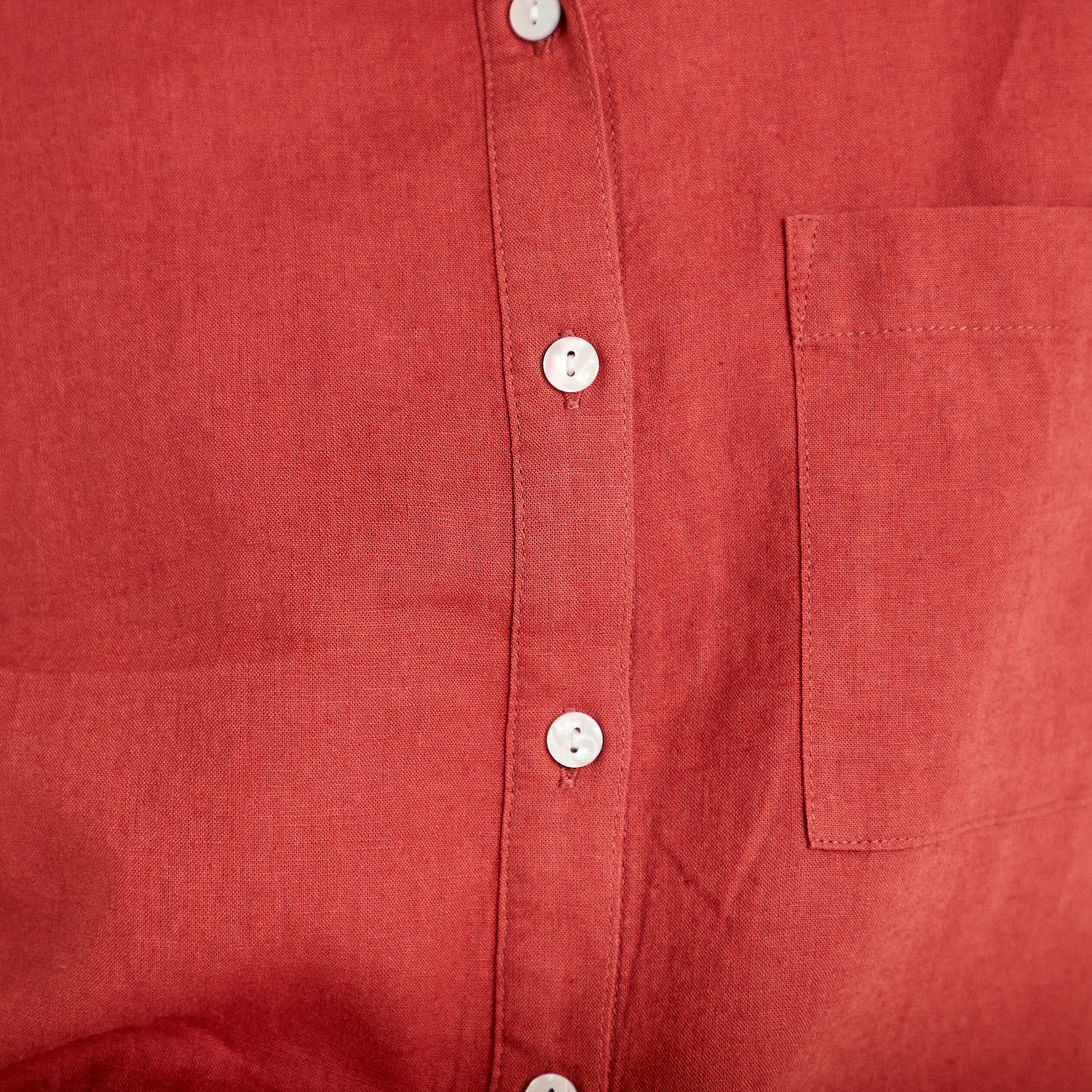 Chemise droite courte col classique vieux rose femme
