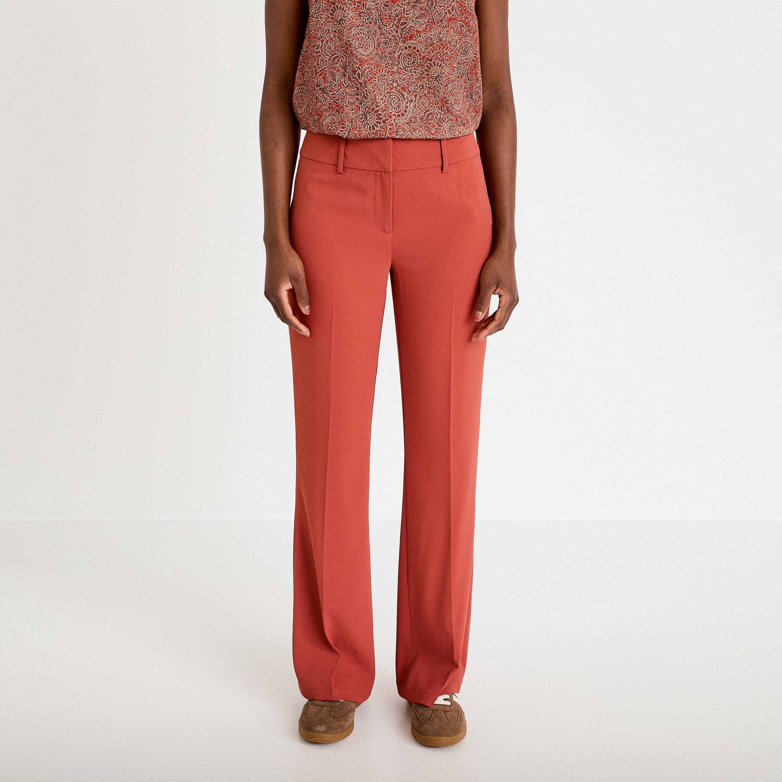 Pantalon bootcut taille standard vieux rose femme
