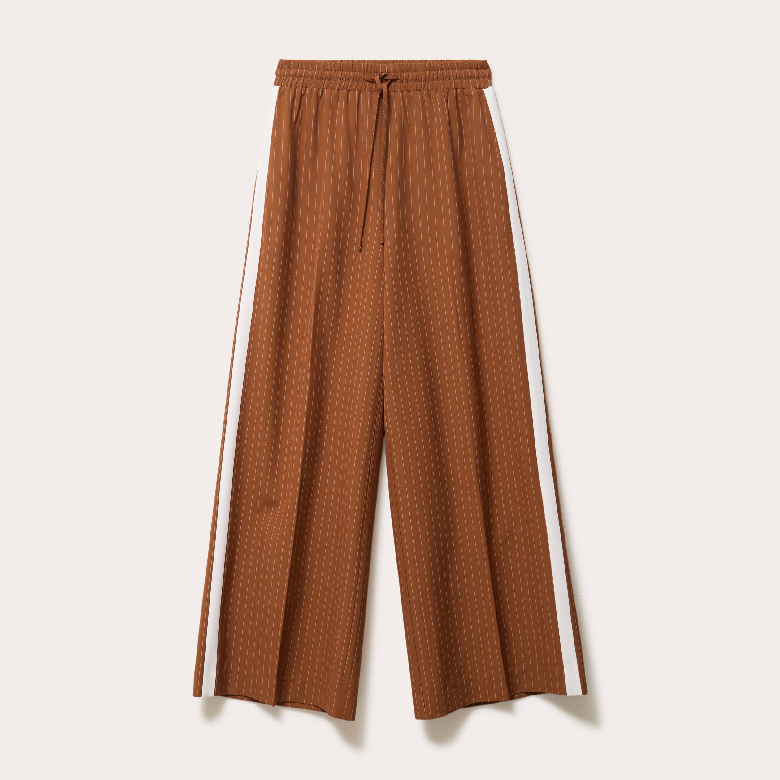 Pantalon large fluide orange fonc&eacute; femme